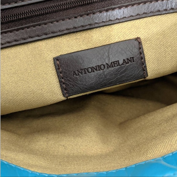 Antonio Melani Green Turquoise Patent Shoulder Bag - Picture 5 of 9